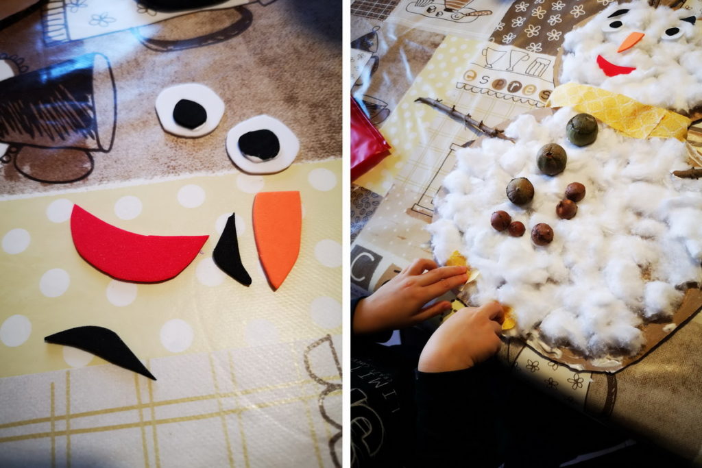 creare pupazzi di neve con i bambini